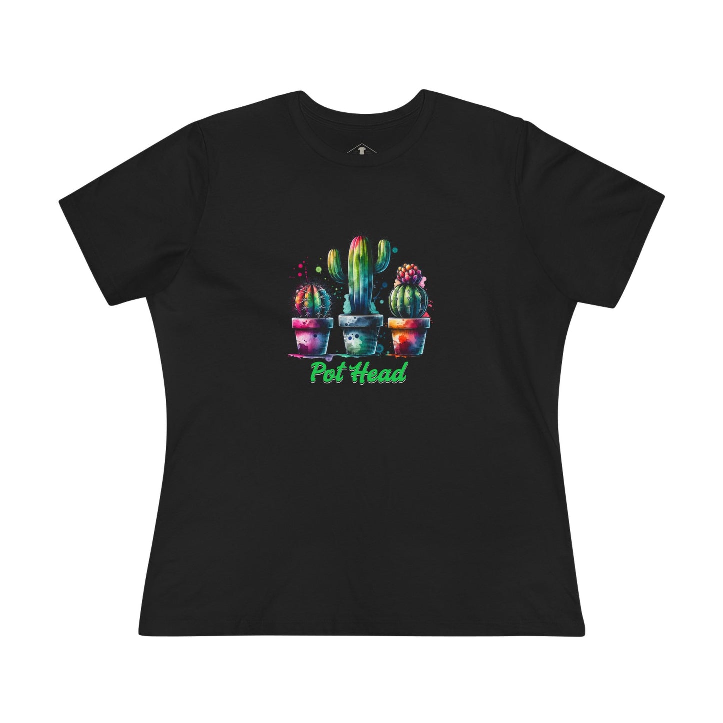 Pot Head Black Womens T-Shirt