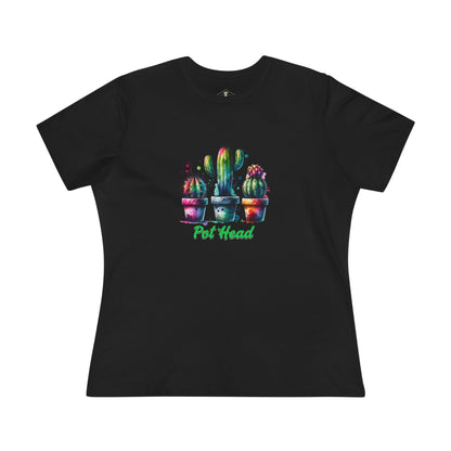 Pot Head Black Womens T-Shirt