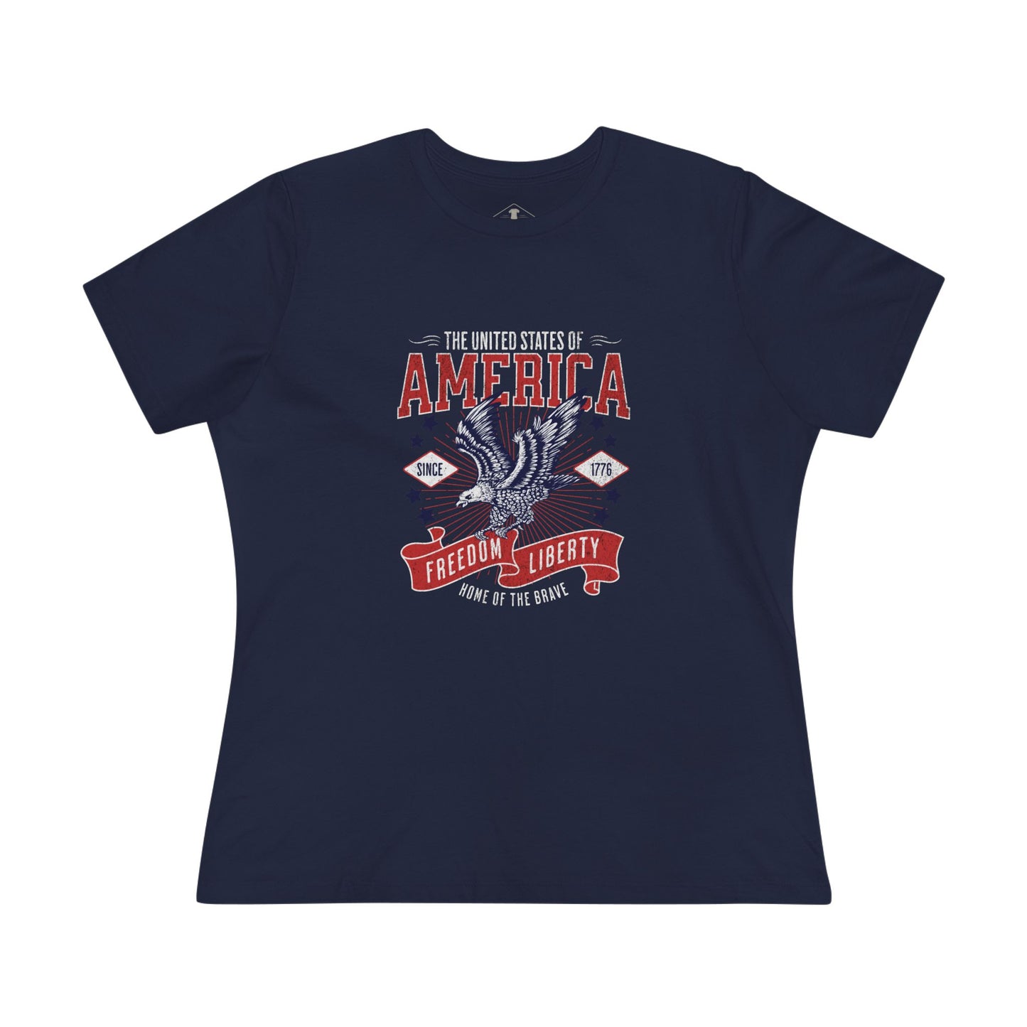 America Freedom And Liberty Navy Womens T-Shirt