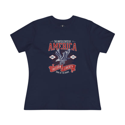 America Freedom And Liberty Navy Womens T-Shirt