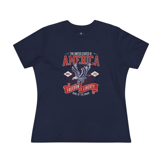 America Freedom And Liberty Navy Womens T-Shirt