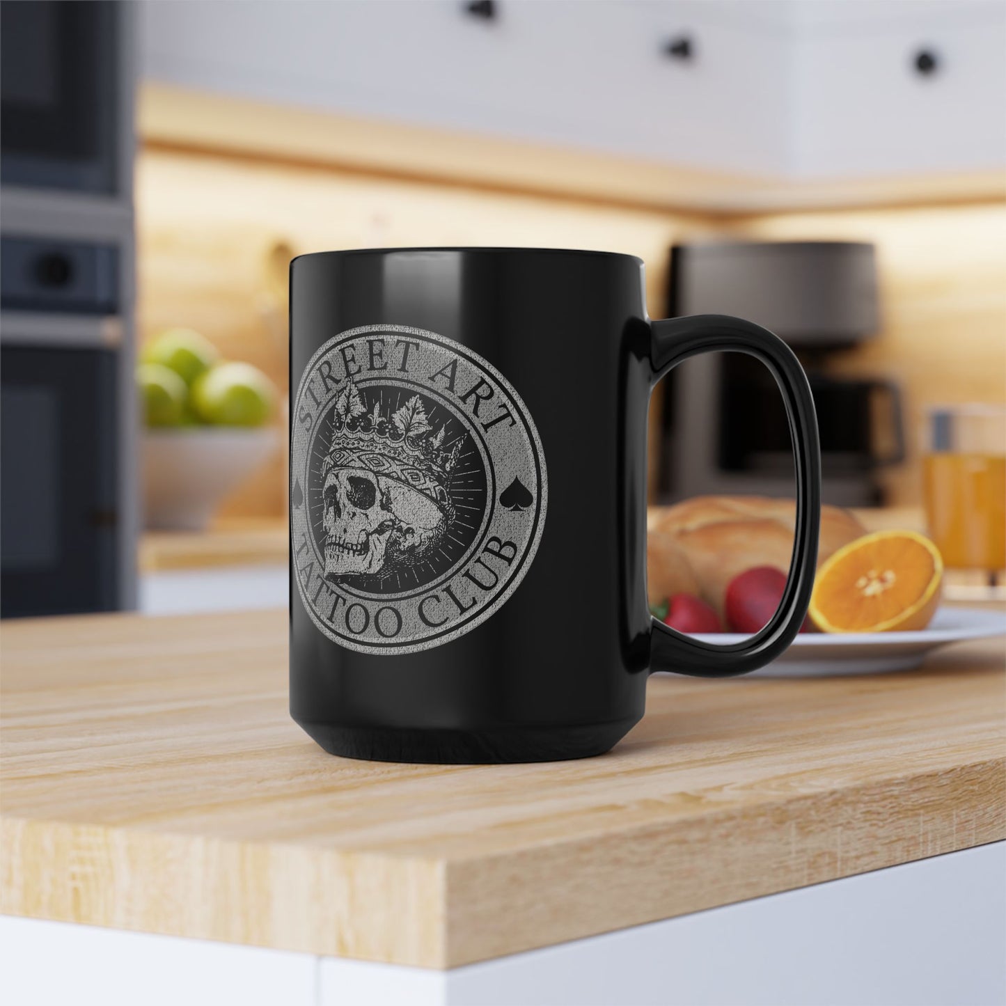 Street Art Tattoo Club Black Mug