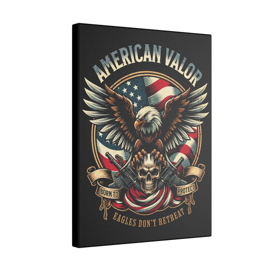 American Valor Black Wall Canvas