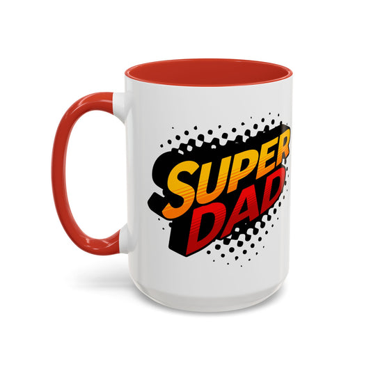 Super Dad Red Accent Mug