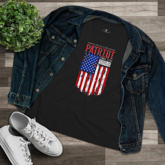 American Patriot Flag Black Womens T-Shirt