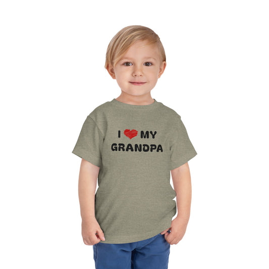 I Love My Grandpa Grey Toddler T-Shirt