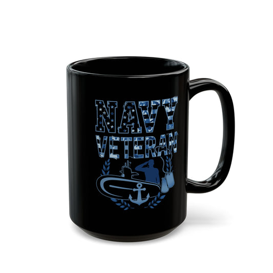 US Navy Veteran Black Mug