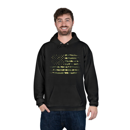 Green Camo Flag Black Hoodie
