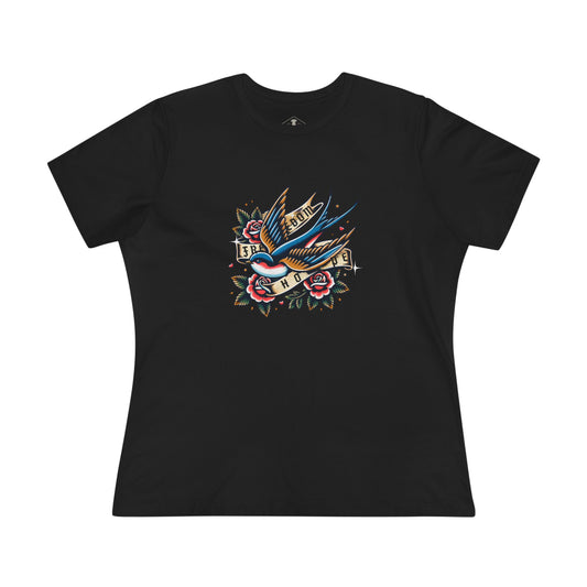 Freedom Hope Sparrow Black Womens T-Shirt