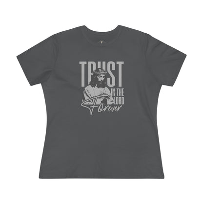 Trust In The Lord Forever Charcoal Womens T-Shirt