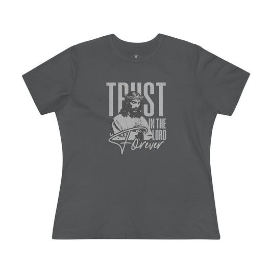 Trust In The Lord Forever Charcoal Womens T-Shirt