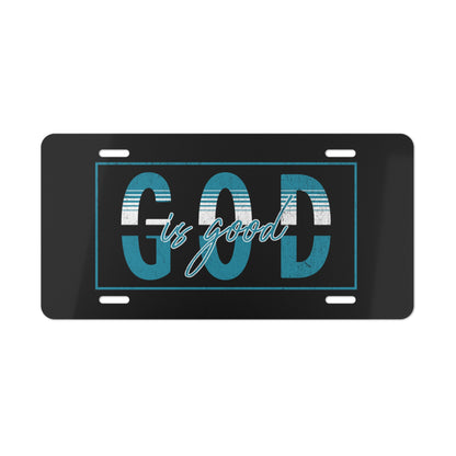 God Is Good Black Vanity License Plate