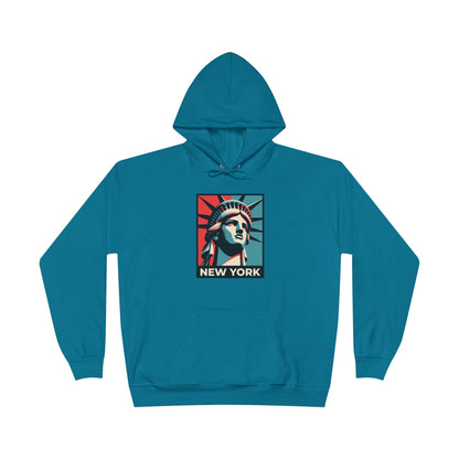 New York Statue Of Liberty Turquoise Hoodie
