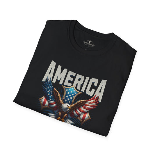 Eagle America Flag Black T-Shirt
