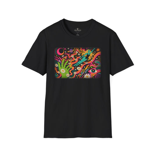 Trippy Swimmer Black T-Shirt