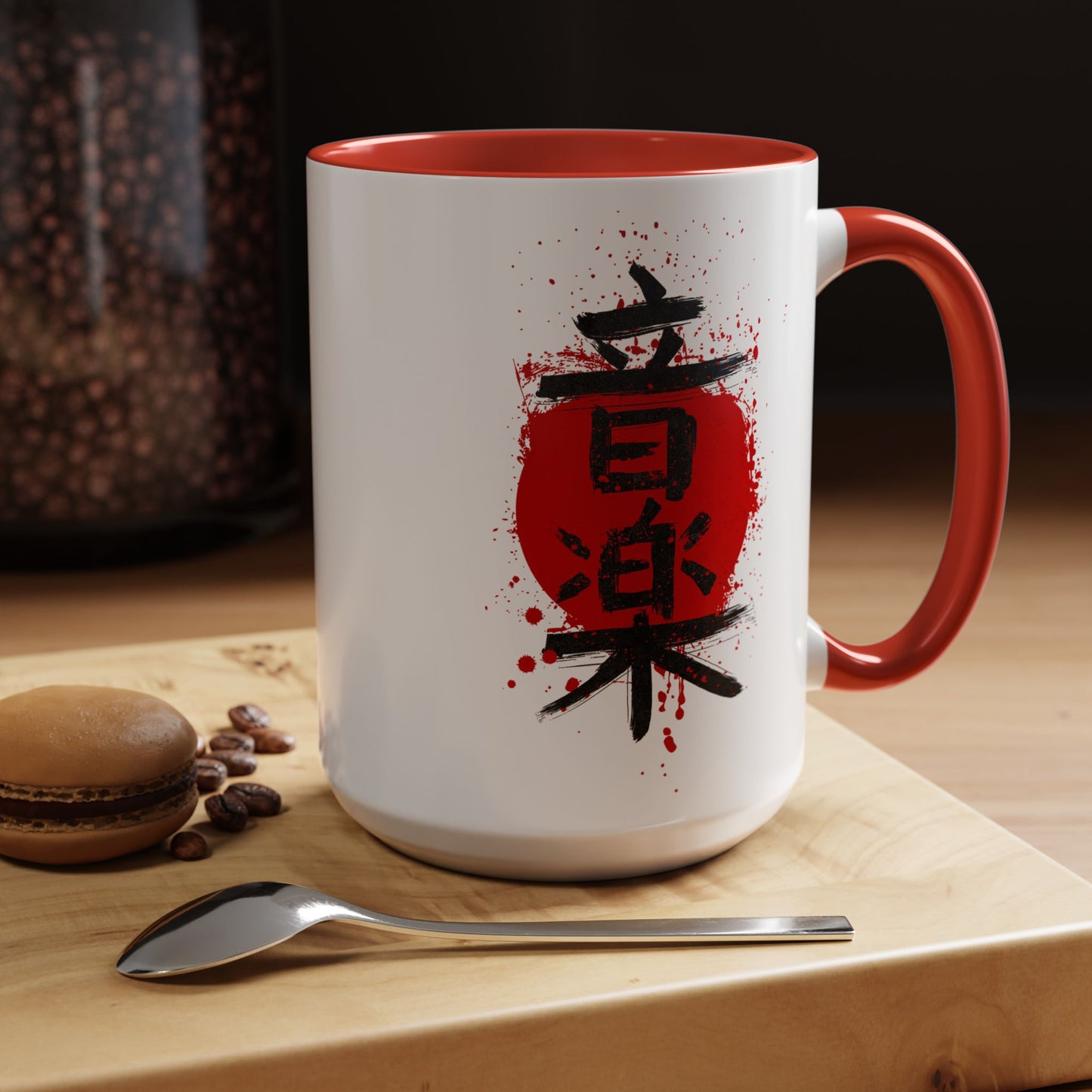 Music Japanese Letters Red Accent Mug