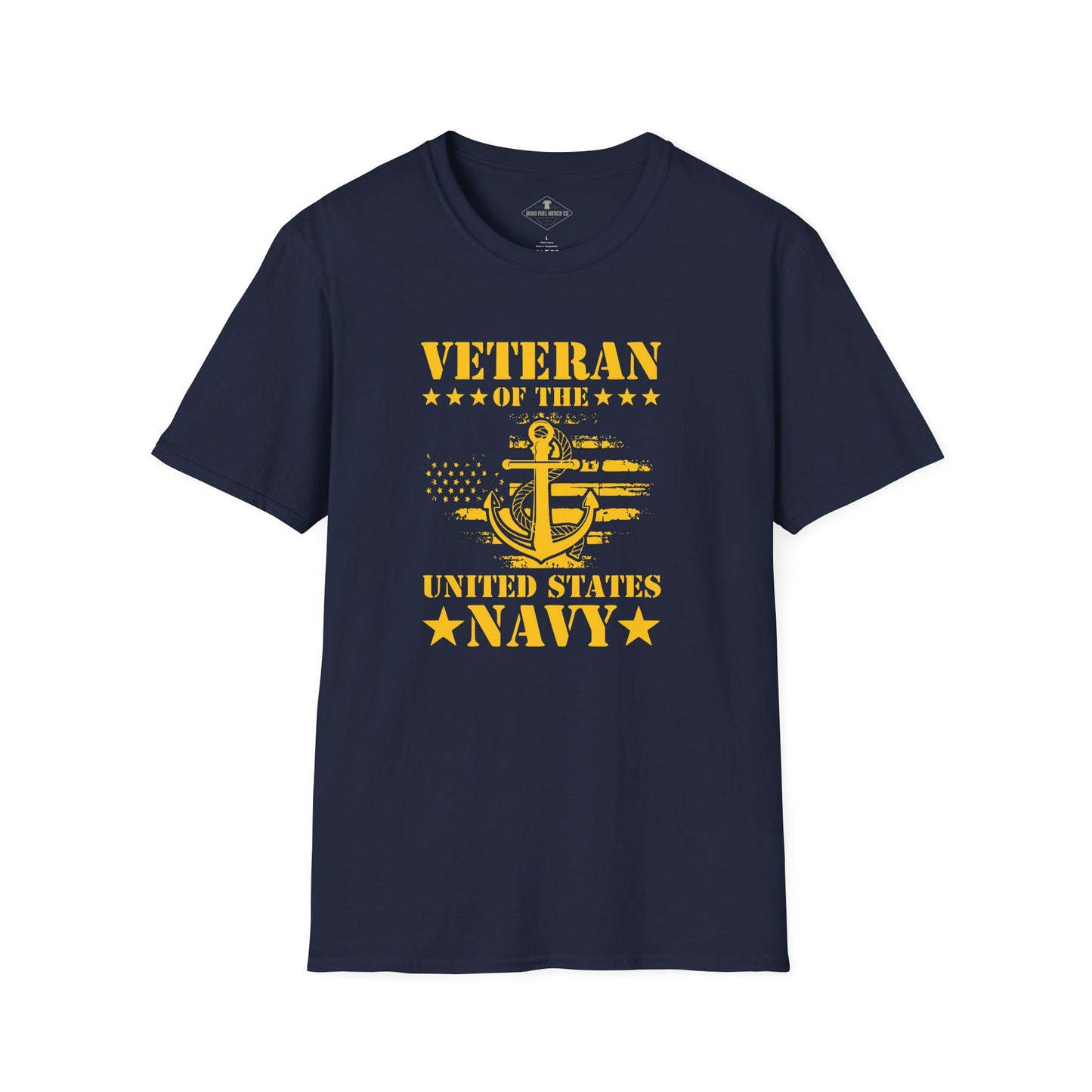 Navy Veteran Anchor Blue T-Shirt