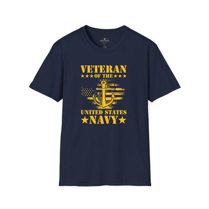 Navy Veteran Anchor Blue T-Shirt