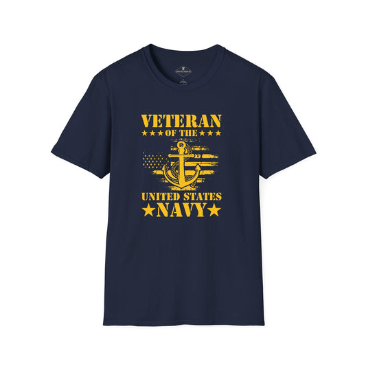 Navy Veteran Anchor Blue T-Shirt