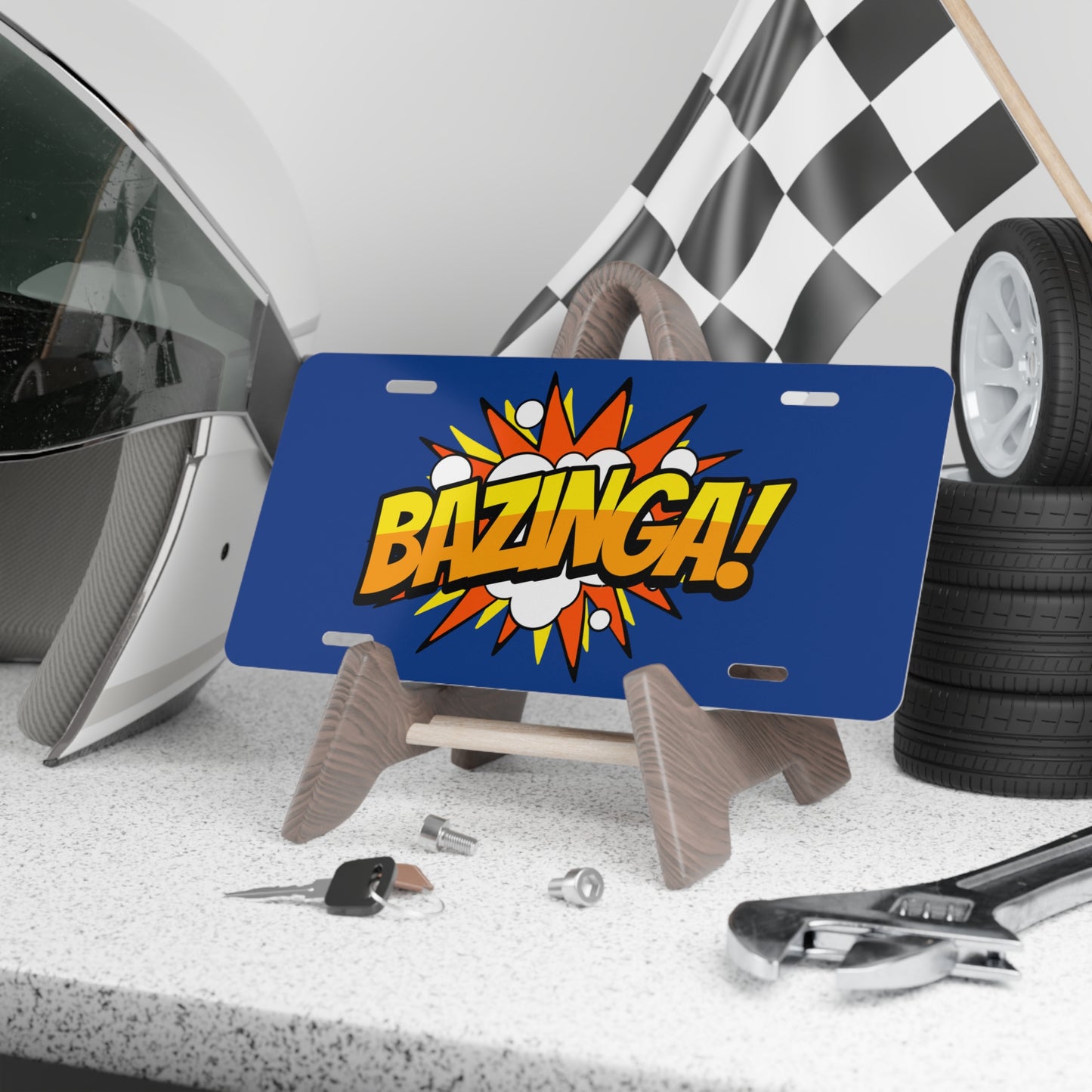 Bazinga Royal Blue Vanity License Plate