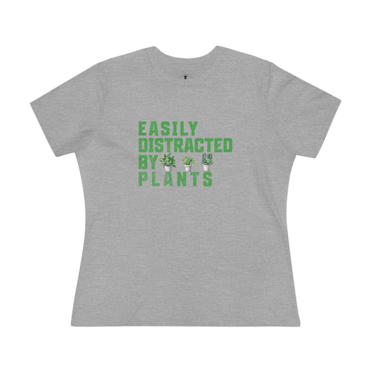 Easily Distracted By Plants Grey Womens T-Shirt