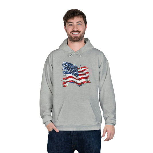 Vintage American Flag Grey Hoodie