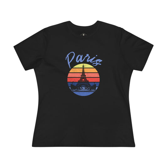Paris Black Womens T-Shirt