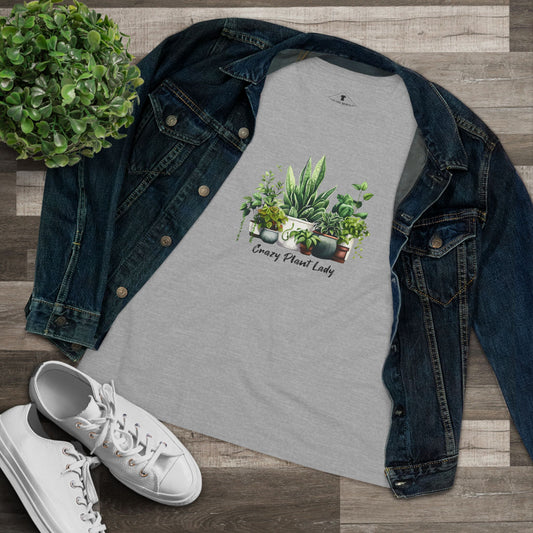 Crazy Plant Lady Grey Womens T-Shirt