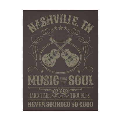Nashville Guitars Brown Wall Canvas