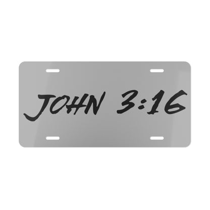 John 3:16 Grey Vanity License Plate
