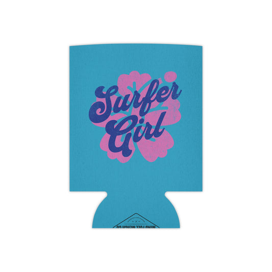 Surfer Girl Turquoise Koozie Can Cooler