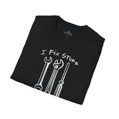 I Fix Stuff And Know Things Black T-Shirt