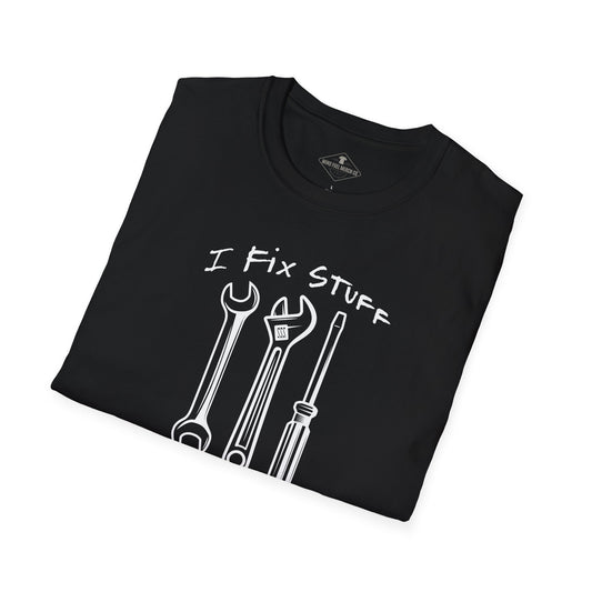 I Fix Stuff And Know Things Black T-Shirt