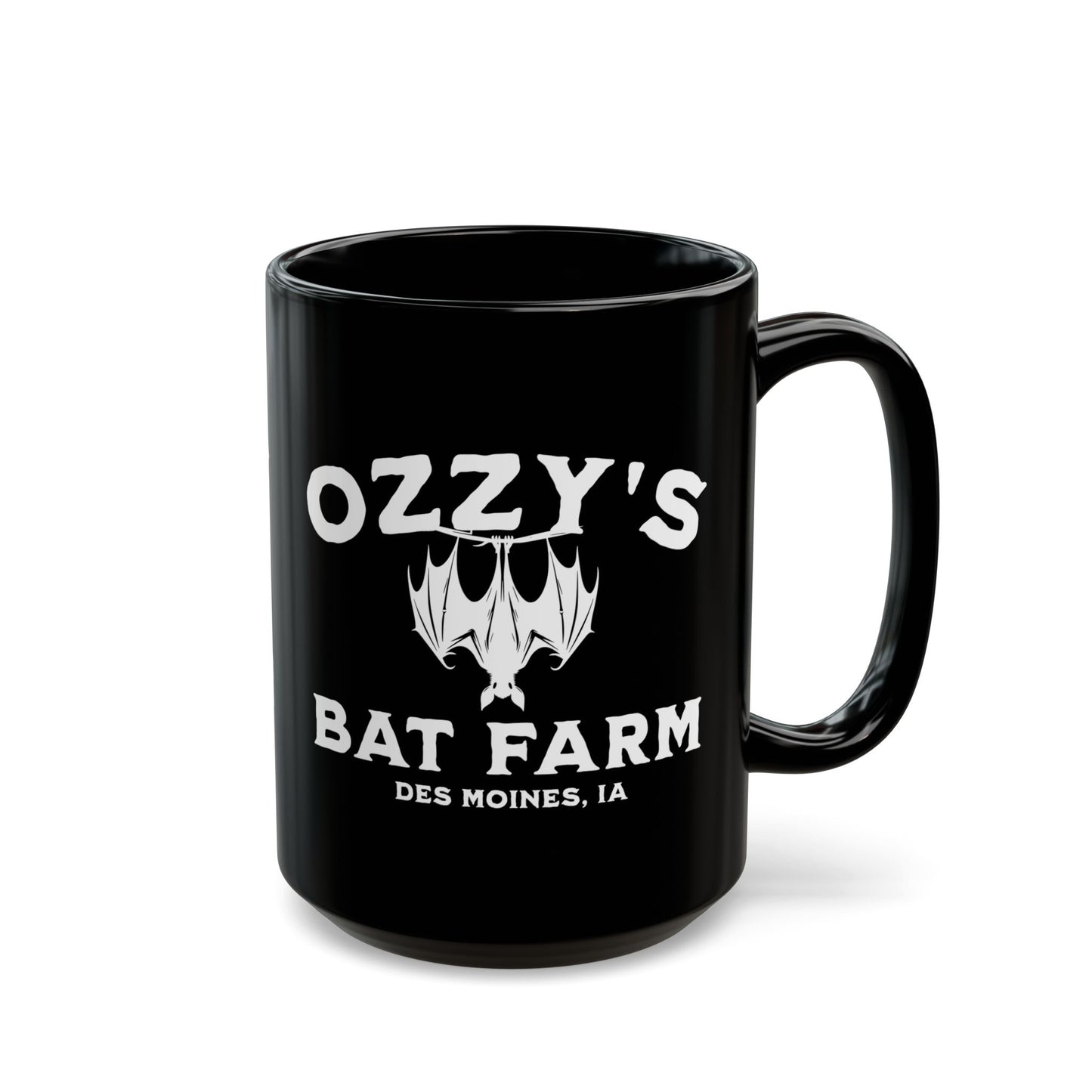 Ozzy's Bat Farm Black Mug