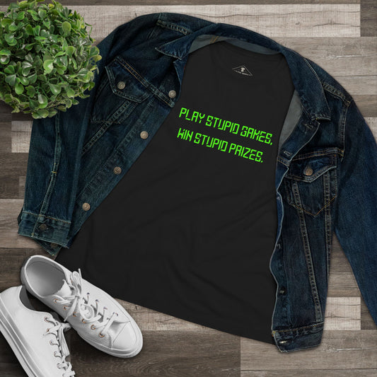 Play Stupid Games Black Womens T-Shirt