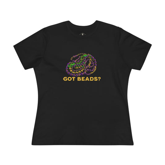 Mardi Gras Got Beads Black Womens T-Shirt