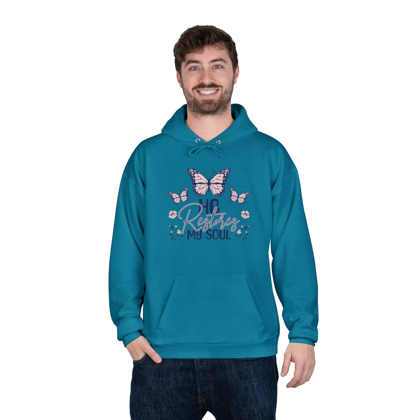 He Restores My Soul Turquoise Hoodie