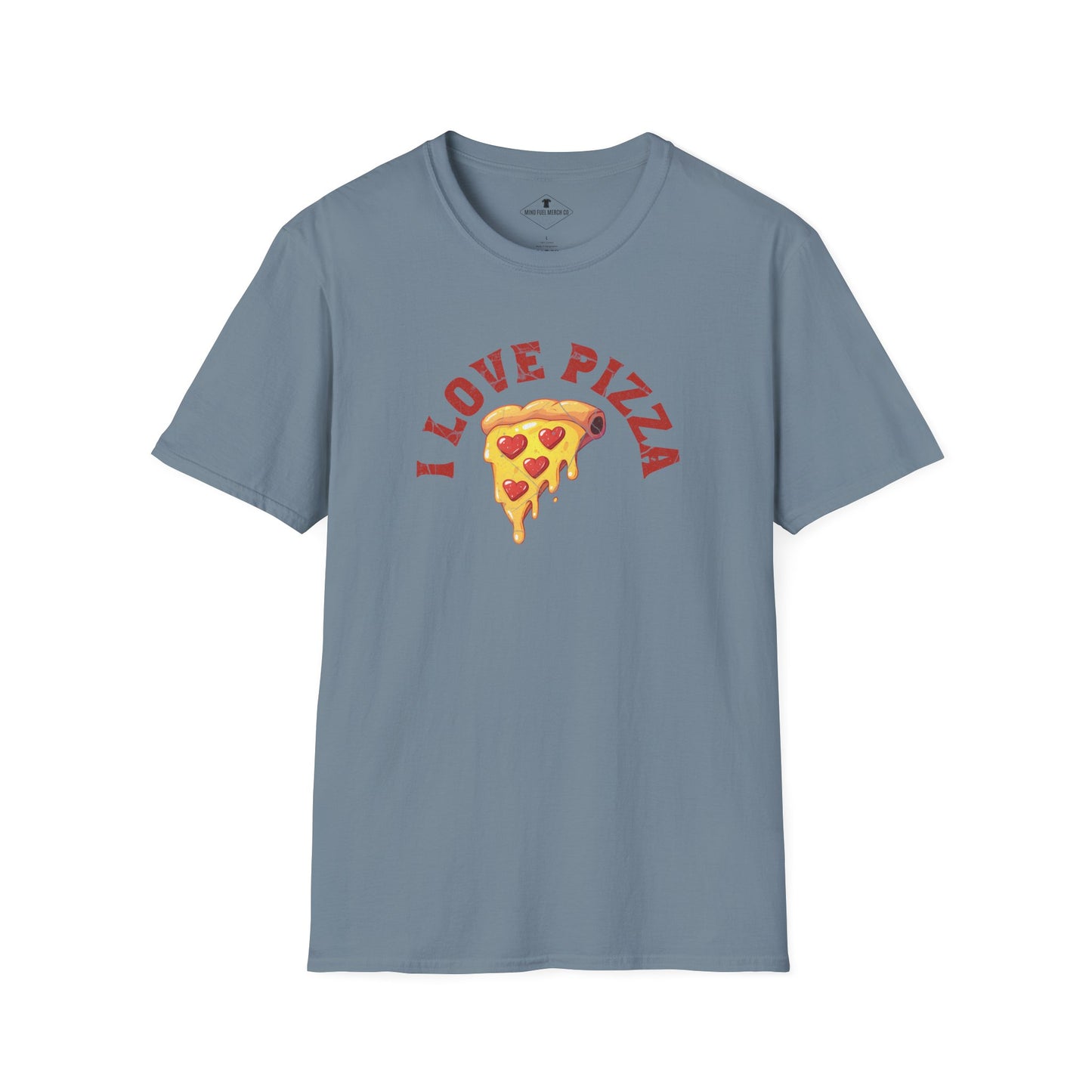 I Love Pizza Slate Blue T-Shirt