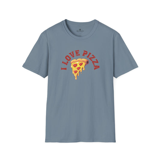 I Love Pizza Slate Blue T-Shirt
