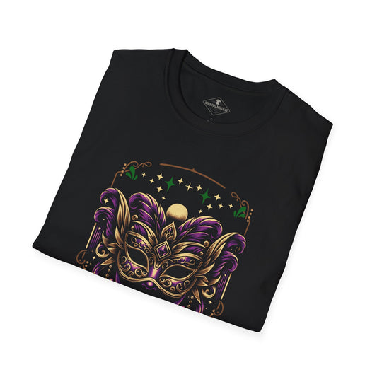 Mardi Gras Fancy Mask Black T-Shirt