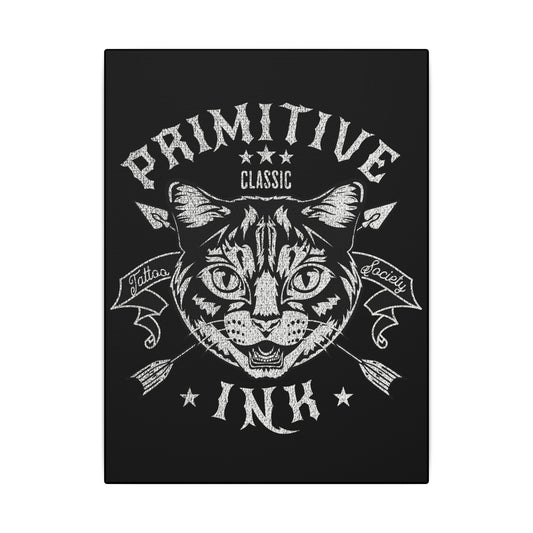 Primitive Ink Tattoo Society Black Wall Canvas
