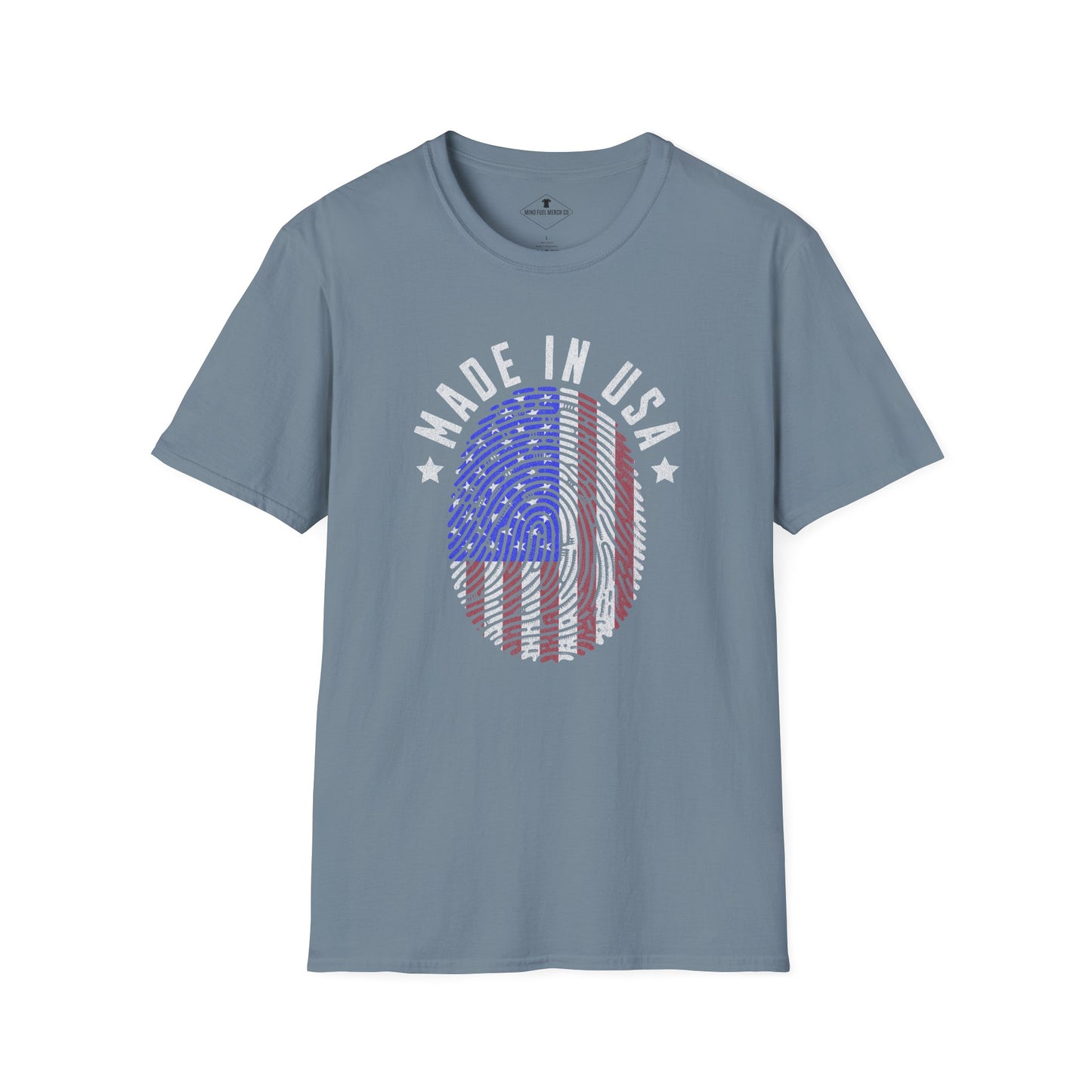 Made In USA Fingerprint Slate Blue T-Shirt