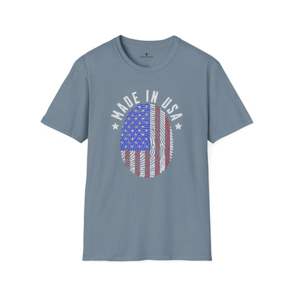 Made In USA Fingerprint Slate Blue T-Shirt