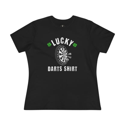 Lucky Darts Black Womens T-Shirt