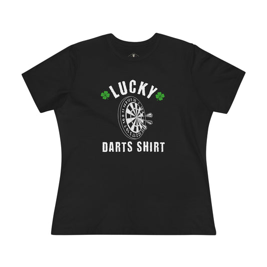Lucky Darts Black Womens T-Shirt