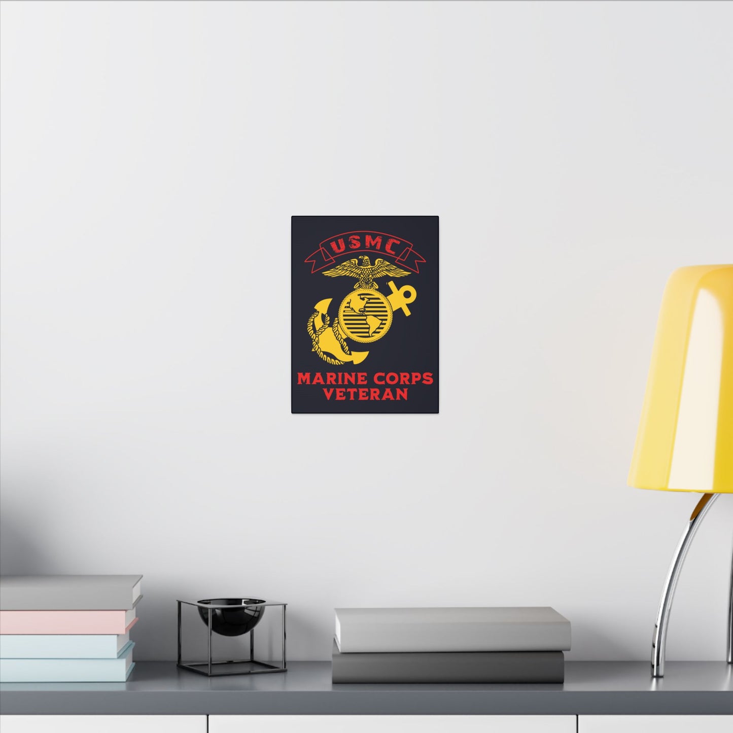 US Marine Corps Veteran Blue Wall Canvas