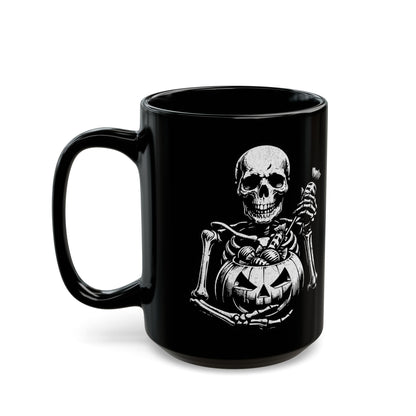 Halloween Skeleton Black Mug