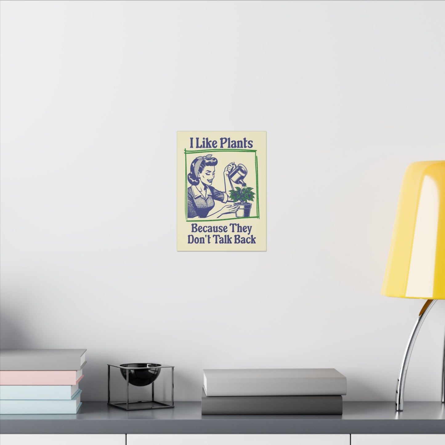 I Like Plants Tan Wall Canvas