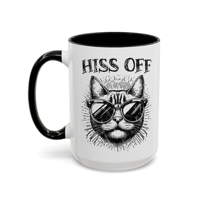 Hiss Off Black Accent Mug