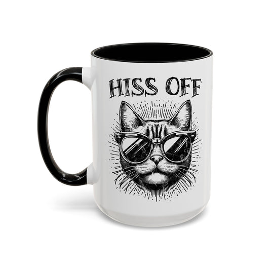 Hiss Off Black Accent Mug